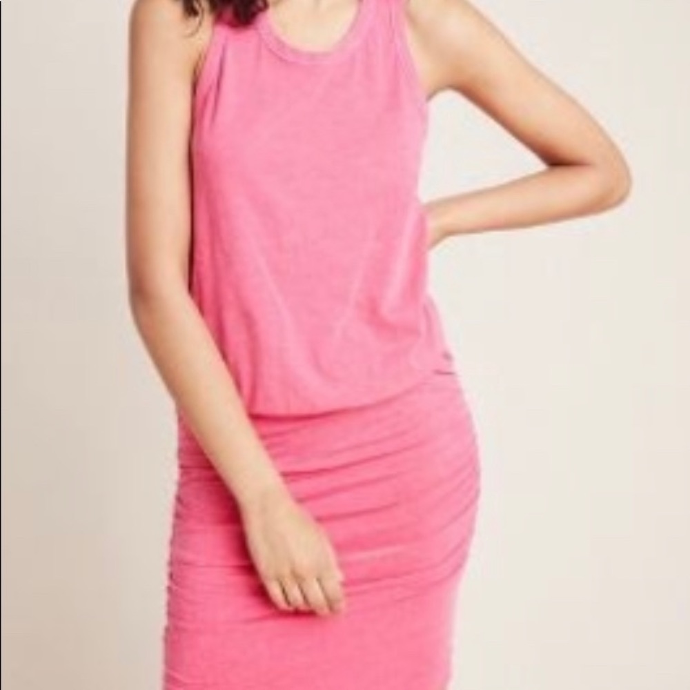 NWT Anthropologie Sundry ruched racerback dress